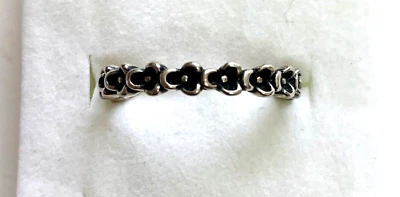 Pandora Sterling Silver Flower Band Ring Size 8 ALE 925 - Image 1 of 3