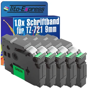 10x Schriftband für Brother TZe-721 P-Touch 1000 1000 BTS 1000 F 1005 BTS 1005 F - Bild 1 von 2