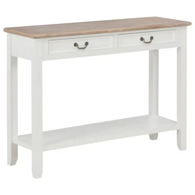 NNEVL Console Table White 110x35x80 cm Wood - Image 1 of 4