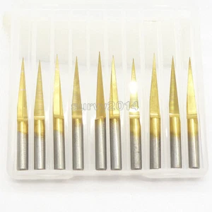 3.175mm Carbide PCB Engraving Bits CNC Router Tool 10 Degrees 0.1mm V-Shap - Picture 1 of 5