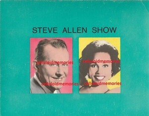 NBC Telop Bump Card Promo Photo 1959 Steve Allen Show Carroll Vaughn Monroe DBW