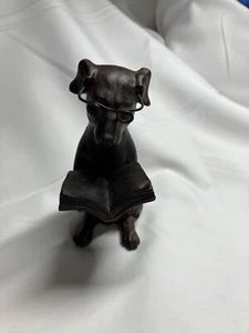 Resin Reading Dog. 5 inch - Picture 1 of 6