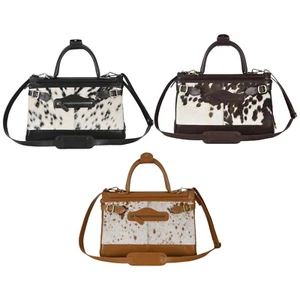 Women's Glad Stone Bag Stylish Cow Hair On Hide Real Leather Shoulder Hand Bag - Picture 1 of 18