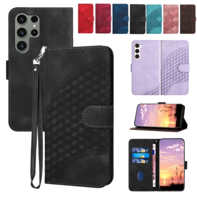 Wallet Flip Purse Book Phone Cover For Samsung S24 S23 S22 S21 S20 Ultra FE Plus - Image 1 of 4