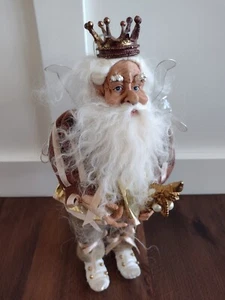 Christmas Fairy King Santa Father Christmas White Beard Crown Figurine Figure - Picture 1 of 7