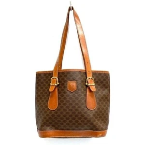 CELINE Damen Tasche Schultertasche Macadam Triomphe Logo Eimerform braun gold - Bild 1 von 10