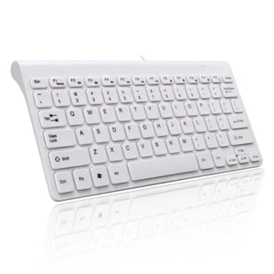 78 Keys Small Waterproof Wired USB Keyboard for PC Desktop Laptop Computer White - Picture 1 of 7