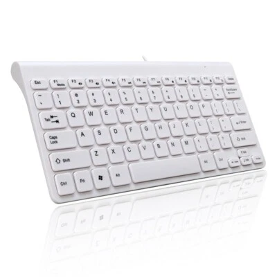 78 Keys Small Waterproof Wired USB Keyboard for PC Desktop Laptop Computer White - Image 1 of 4