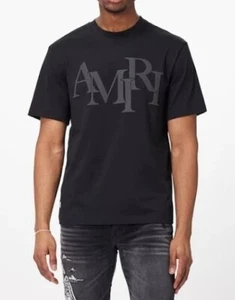 Amiri STAGGARD Logo Tee BLACK shirt T-Shirt Mens Size XL - with Tags - Picture 1 of 11
