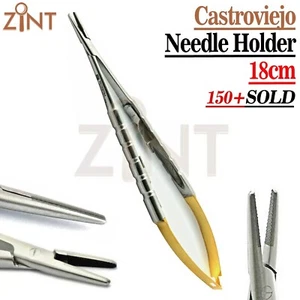 Microsurgical Castroviejo Locking Needle Holder Surgical Forceps 18cm New - Picture 1 of 3