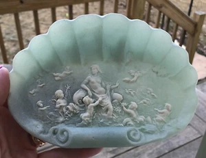 Vtg Hand Crafted Genuine Marlestone Greek Venus & Cherubs Soap Trinket Dish - Picture 1 of 12