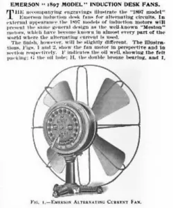 Jaula de ventilador con interruptor trasero de 12"" Emerson Meston Like 1897. Latón - Imagen 1 de 9