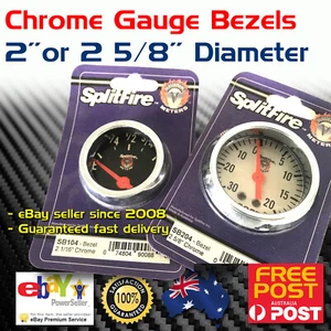 New Splitfire Gauge Cup Chrome Bezel 2 5/8" 66mm Suit most gauges - Picture 1 of 6
