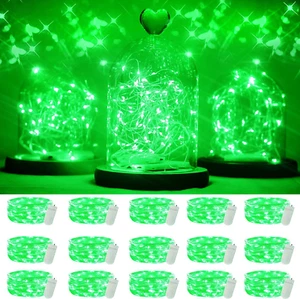 15 Packs 20 Led Green Fairy Lights Battery Operated St Patricks Day Lights 6.6Ft - Picture 1 of 12