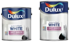 Dulux Weicher Glanz Farbe - Pure Brilliant Weiß (2.5L/5L) - Picture 1 of 13