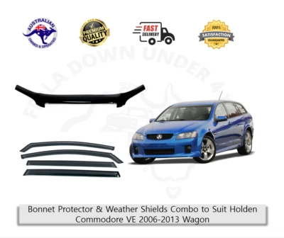 Bonnet Protector & Weather Shields Combo Suit Holden Commodore VE Wagon 2006-13 - image 1 of 4