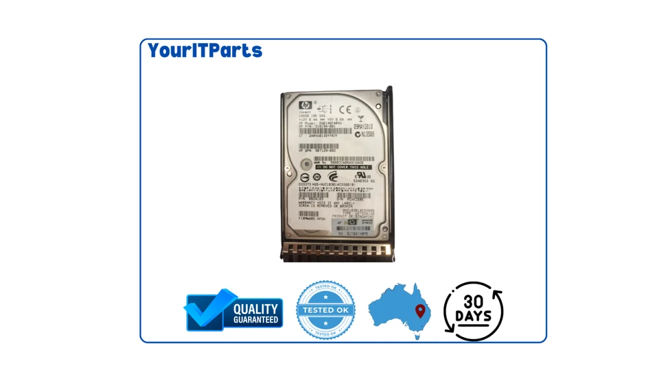 0B24183 HP 146GB 10K SAS Dual Port 2.5HDD with Caddy 418399-001 - Image 1 of 4