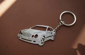 Portachiavi Mercedes CLK W208 Portachiavi Alta Qualità Acciaio Inox 1,5mm - Foto 1 di 1