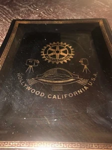 Small Glass ROTARY INTERNATIONAL Vanity Tray Advertising Promo Hollywood, CA USA - Bild 1 von 8
