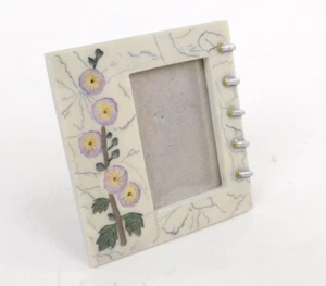 Picture Frame Floral Embellished Rectagular Stand up Picture App 2 1/2 X 1  3/4 - Picture 1 of 6