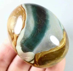 Natürlicher Ozean Jaspis Achat Auge Quarz Kristall Reiki Palme Stein Mineral Präparat - Bild 1 von 10