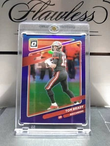 2021 Panini Donruss Optic Tom Brady sharp card #172 SP Purple Holo Prizm #03/50 - Picture 1 of 2