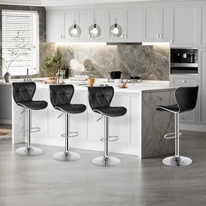 ZENY Adjustable Swivel Barstools Set of 4, Counter Height Bar Stools with Bac... - Picture 1 of 10