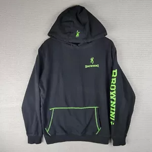 Browning Hoodie sweatshirt size large black deer antler logo hunting - Picture 1 of 12