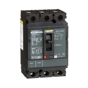 HDL36060 Circuit breaker, PowerPacT H, 60A, 3 pole, 600VAC, 14kA, lugs, 80% - Picture 1 of 4