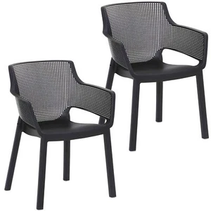 2x Gartenstühle Stapelstühle 80cm Terrassenstuhl Stapelstuhl Balkonstühle grau - Bild 1 von 8