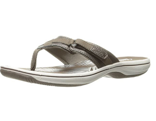 Infradito donna Clarks Breeze mare peltro 26125509 nuovo con scatola