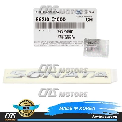 ⭐GENUINE⭐ Rear Trunk Lid Emblem Nameplate for 2015-2017 Hyundai Sonata 86310C100 Foto 1 de 4