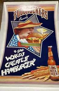 Fuddruckers “The World’s Greatest Hamburger” 35x24 Poster - Picture 1 of 6