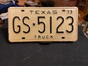 Texas Vintage License Plate 1973 Truck GS 5123 - Picture 1 of 2