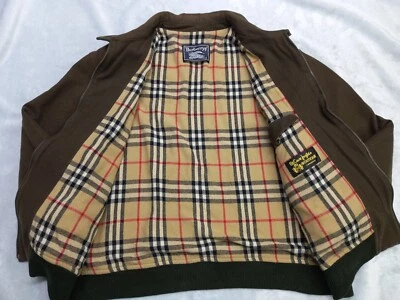 VINTAGE BURBERRY'S Winter Bomber Jacket Wool Cashmere Nova Check Green Size 5/XL - Image 1 of 4