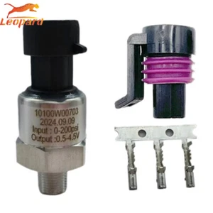 Stainless Steel Pressure Sensor 0-200Psi 1/8 NPT with connector Oil Fuel - Picture 1 of 7
