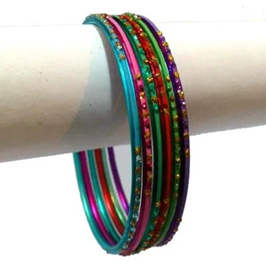 Indische Armreifen Ø6cm Schmuck Armband Bollywood Anarkali Sari EID Churiyan - Picture 1 of 1