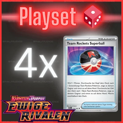 4x Team Rockets Superball 175/182 DRI 🟢NM 🇩🇪Deutsch 🎲Playset Pokemon - Bild 1 von 3