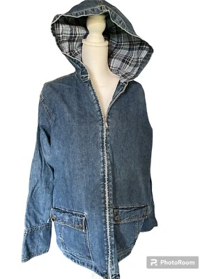 L.A.BLUES Denim Azul Vaquero Chaqueta Frontal Cremallera Capucha Talla 18/20 Foto 1 de 4