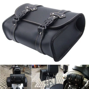 Motorcycle Saddle Bag Leather Side Bags Saddlebags Motorbike Pannier Luggage - Picture 1 of 11