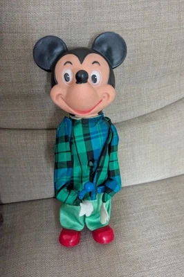 Vintage Mickey Mouse à remontoir – Jouet mécanique ancien – Rare – Fonctionne – - Photo 1/4