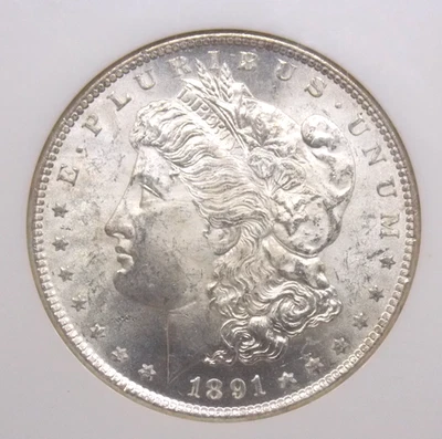 1891 "S" Morgan SILVER Dollar $1 NGC MS63 #006 Unc BU Uncirculated ECC&C, Inc. - Image 1 of 4