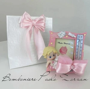 Cornice con termometro porta confetti battesimo bimba MASR058 - Imagen 1 de 2
