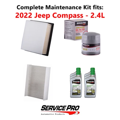 2022 Jeep Compass 2.4L Complete Oil, Air & Cabin Filter Kit (0W-20) Foto 1 de 4