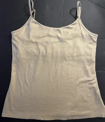Nueva camisola vintage brillante dorada New York & Company para mujer MEDIANA CAMI Foto 1 de 4