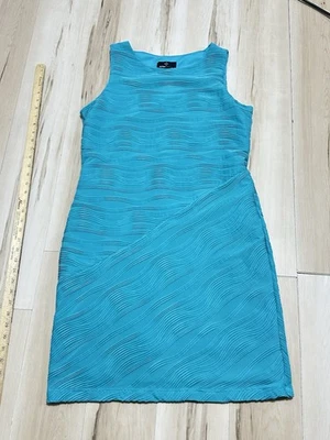 Ronni Nicole Aqua Size L Sheath Stretch A257 - Image 1 of 4
