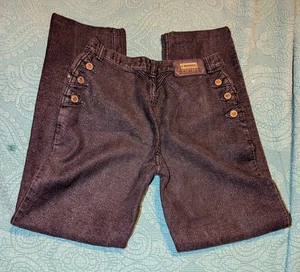 Vintage Ladies Law Man Lawman Western black jeans Tribute w/ studs Size 9 - Picture 1 of 11