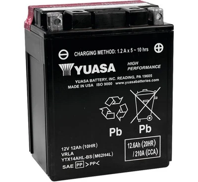 Yuasa AGM Maintenance Free Battery For Honda GL500 Silver Wing 1981-1982 - Image 1 of 3
