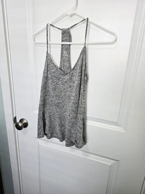 Hollister Racerback Tank Top Size Small Black White Heathered Shirt - Image 1 of 4