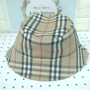 BURBERRY Bucket Hat Cap Check Size SP 56cm Made in Italy Women's Used from Japan - Picture 1 of 24